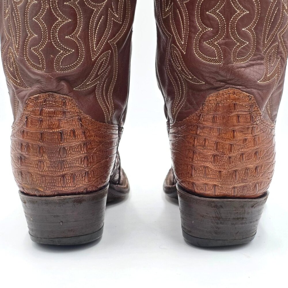 Vintage Justin Boots Rare Exotic Hornback Alligator 10D Cowboy Western Boots CBC - Picture 6 of 14
